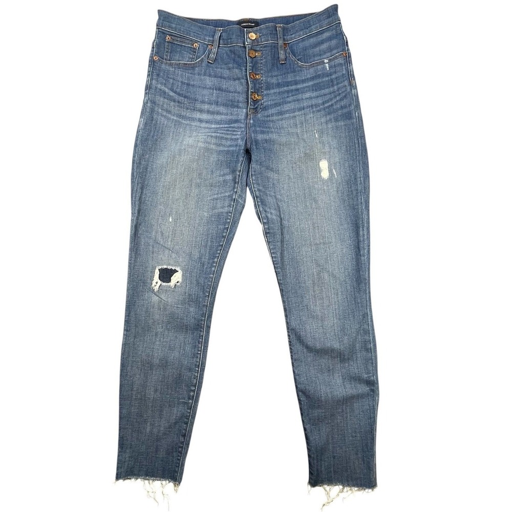 J.Crew Blue Jeans 9" High-Rise Toothpick Distressed Skinny Women 31